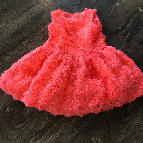 4t formal dresses Sheer Collar Red Embroidered Hi-Lo Dress Red / 6Y